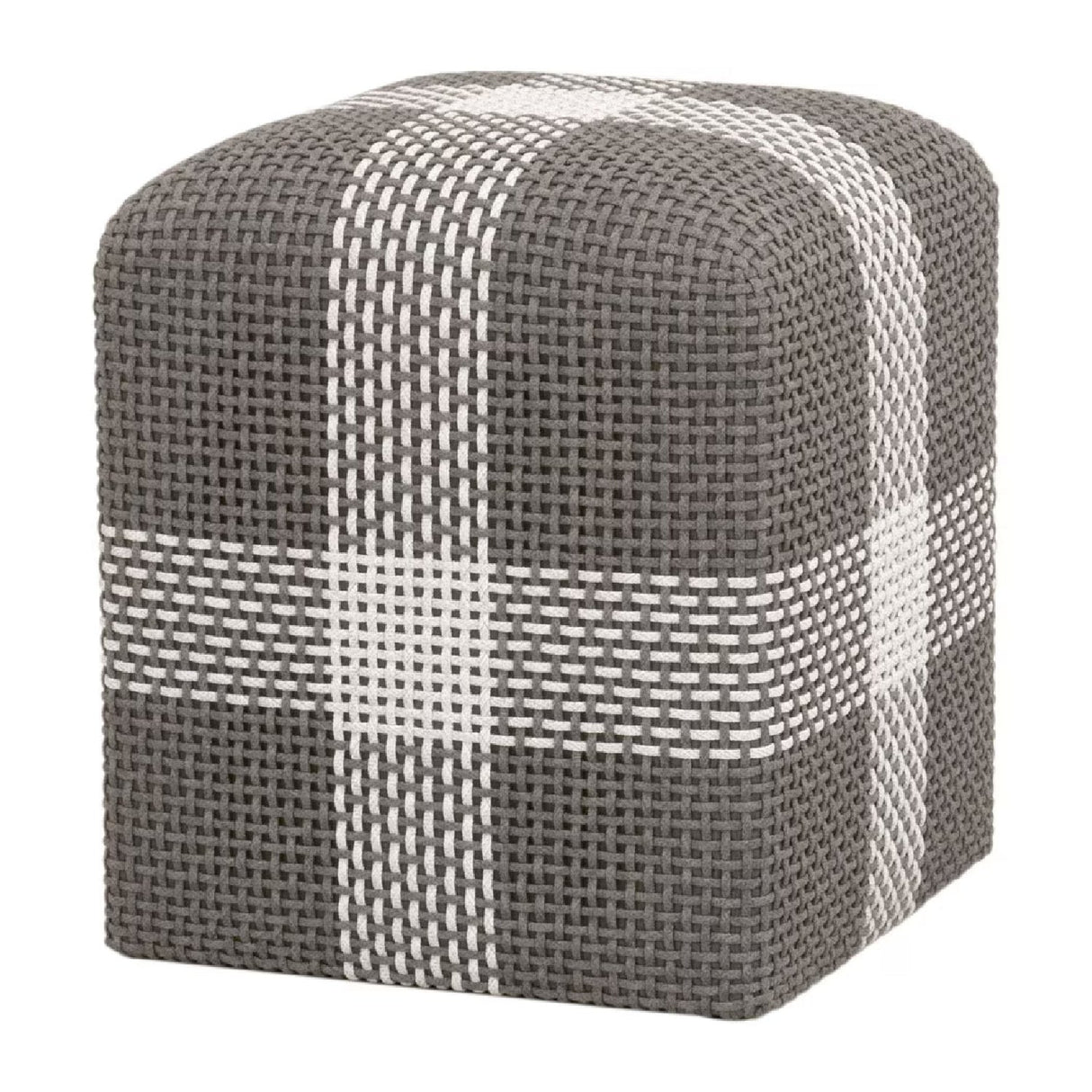 Modern European furniture - Woven Flat Rope Indoor/Outdoor Ottoman - www.oroa.com