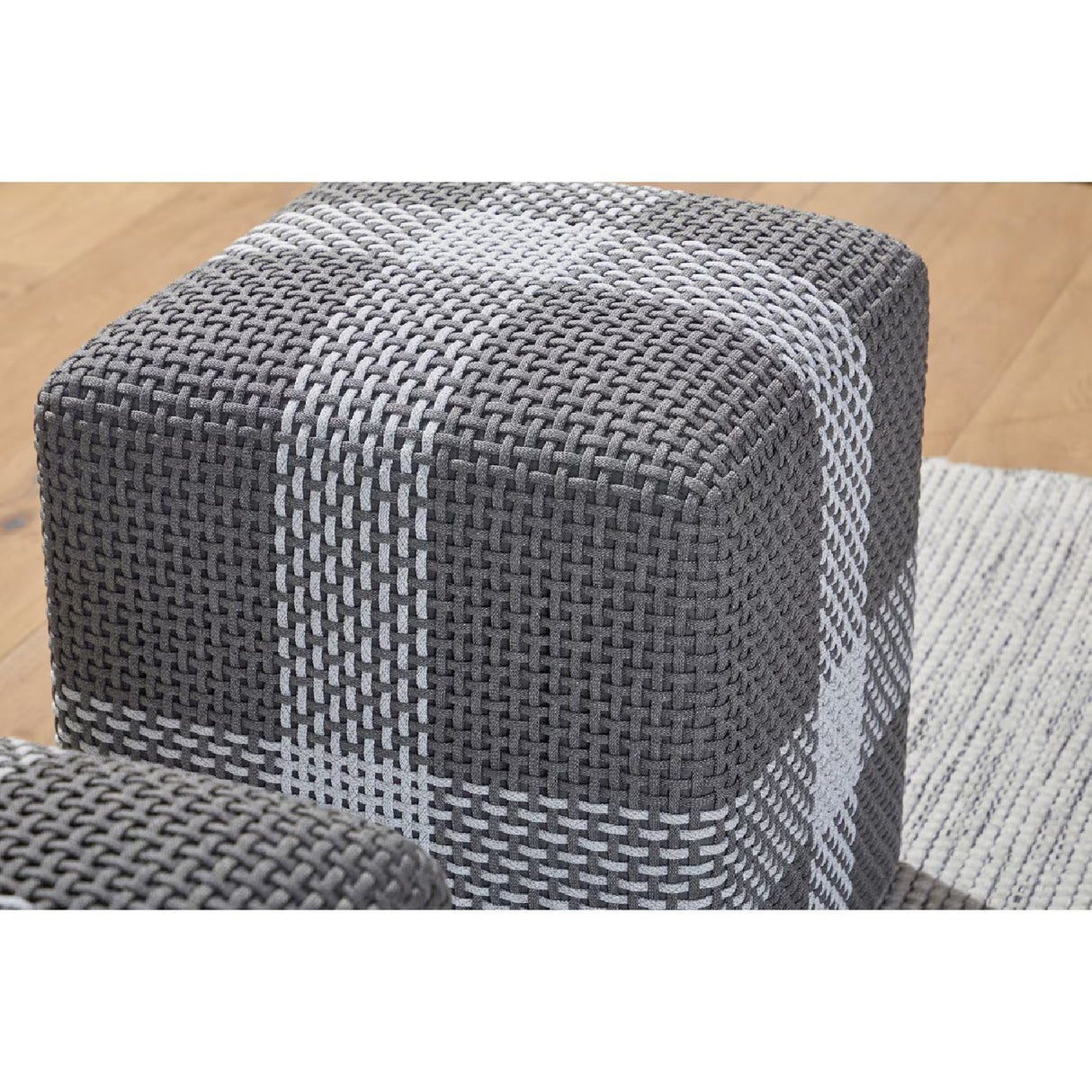 Modern European furniture - Woven Flat Rope Indoor/Outdoor Ottoman - www.oroa.com