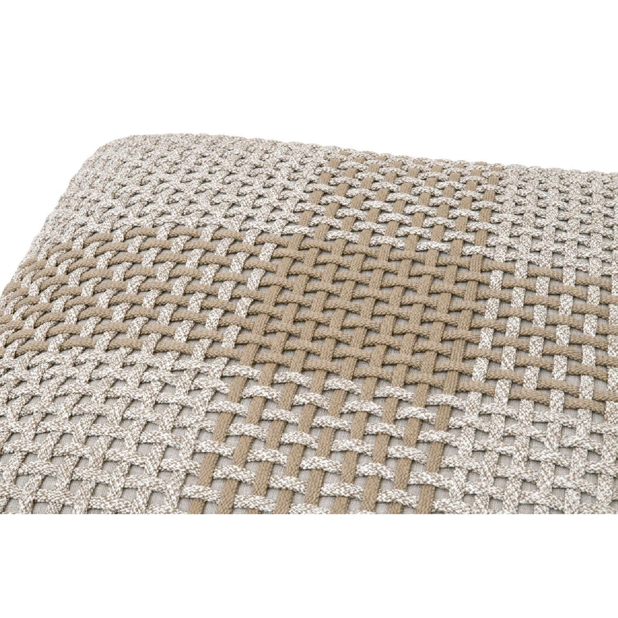 Modern European furniture - Woven Flat Rope Indoor/Outdoor Ottoman - www.oroa.com