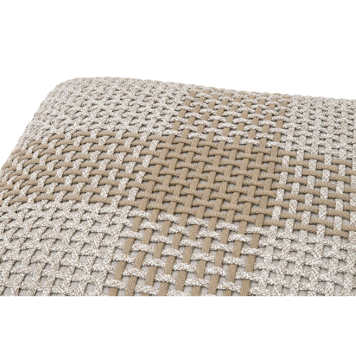 Modern European furniture - Woven Flat Rope Indoor/Outdoor Ottoman - www.oroa.com | Oroa.com