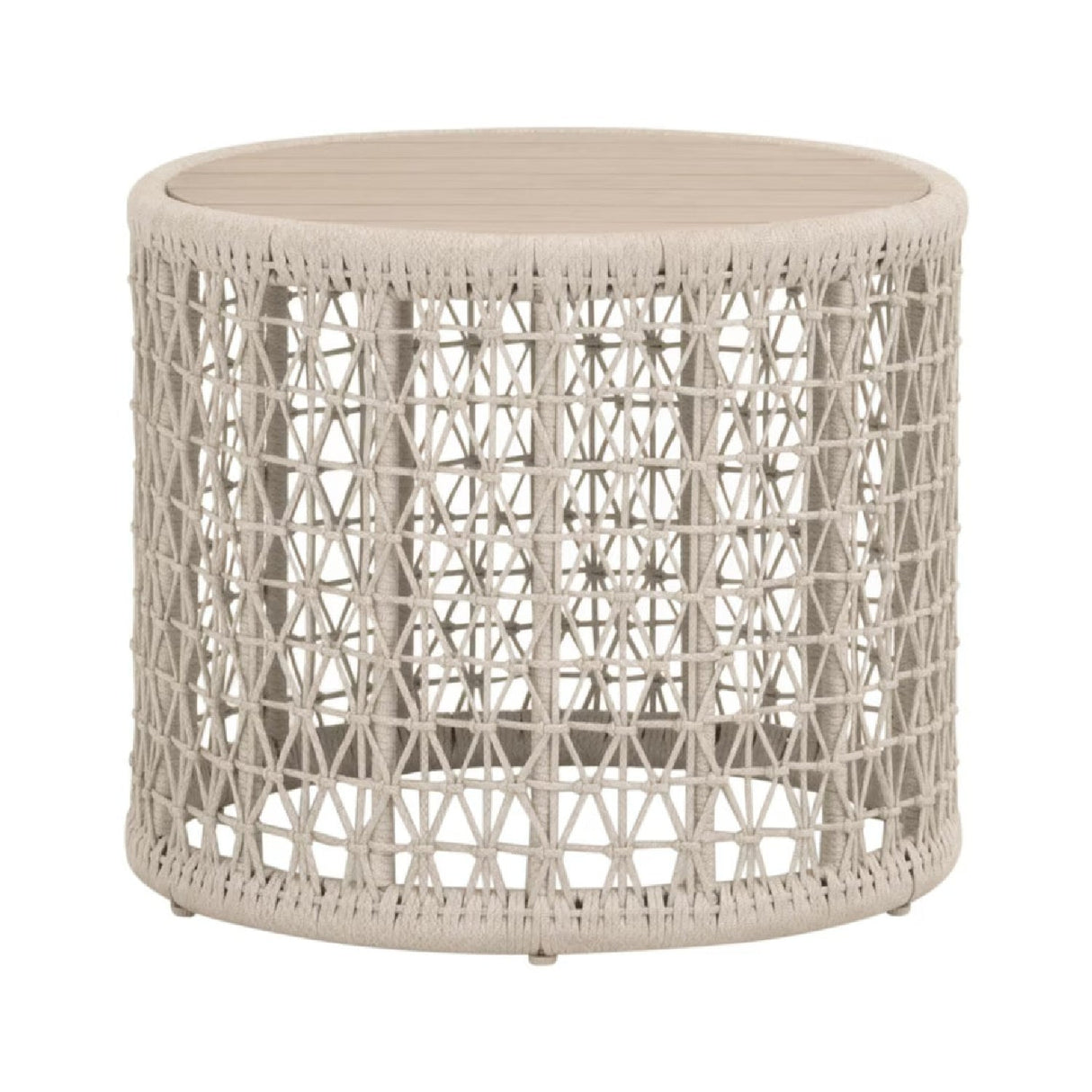 Modern European furniture - Beige Rope Outdoor End Table - www.oroa.com