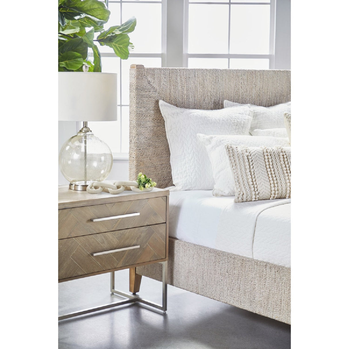 Whitewashed Abaca Rope Bed | Living Essentials Malay – alternate view 22