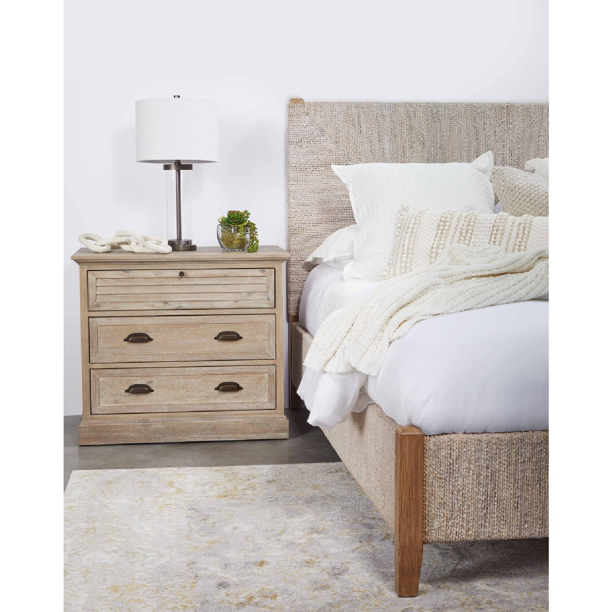 Whitewashed Abaca Rope Bed | Living Essentials Malay – alternate view 17