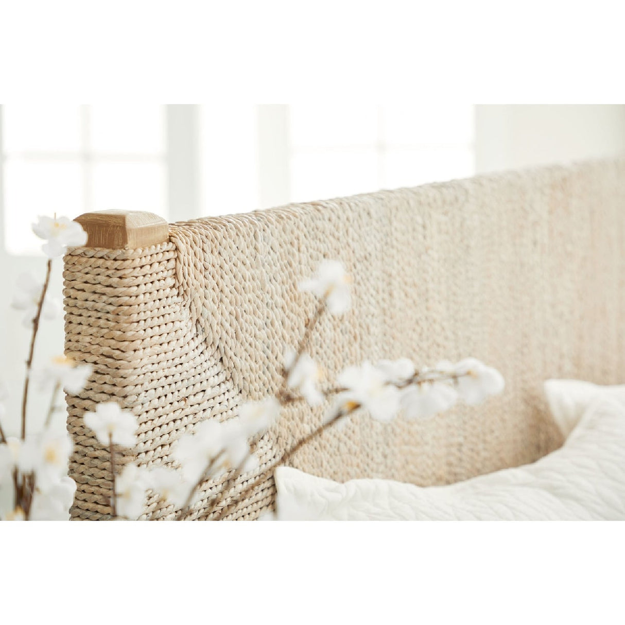 Whitewashed Abaca Rope Bed | Living Essentials Malay – alternate view 16