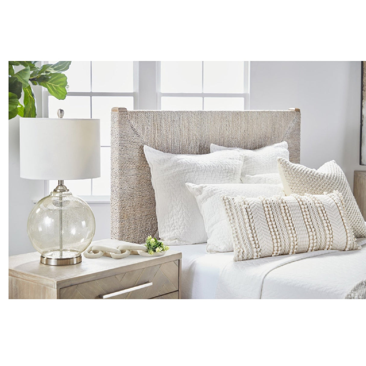 Whitewashed Abaca Rope Bed | Living Essentials Malay – alternate view 14
