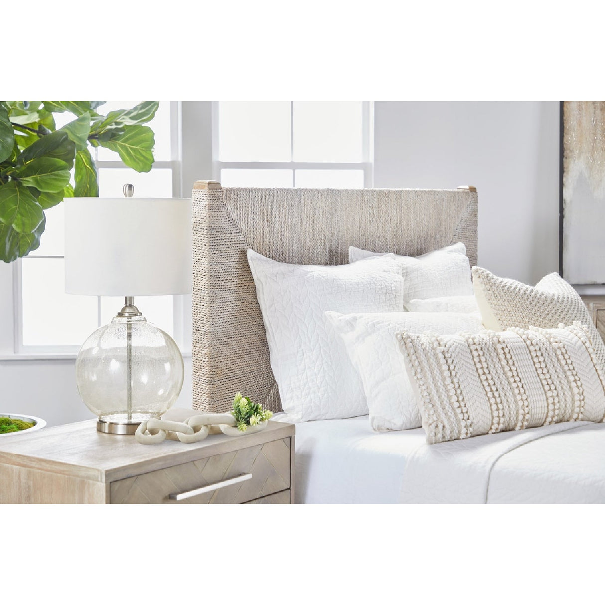 Whitewashed Abaca Rope Bed | Living Essentials Malay – alternate view 13