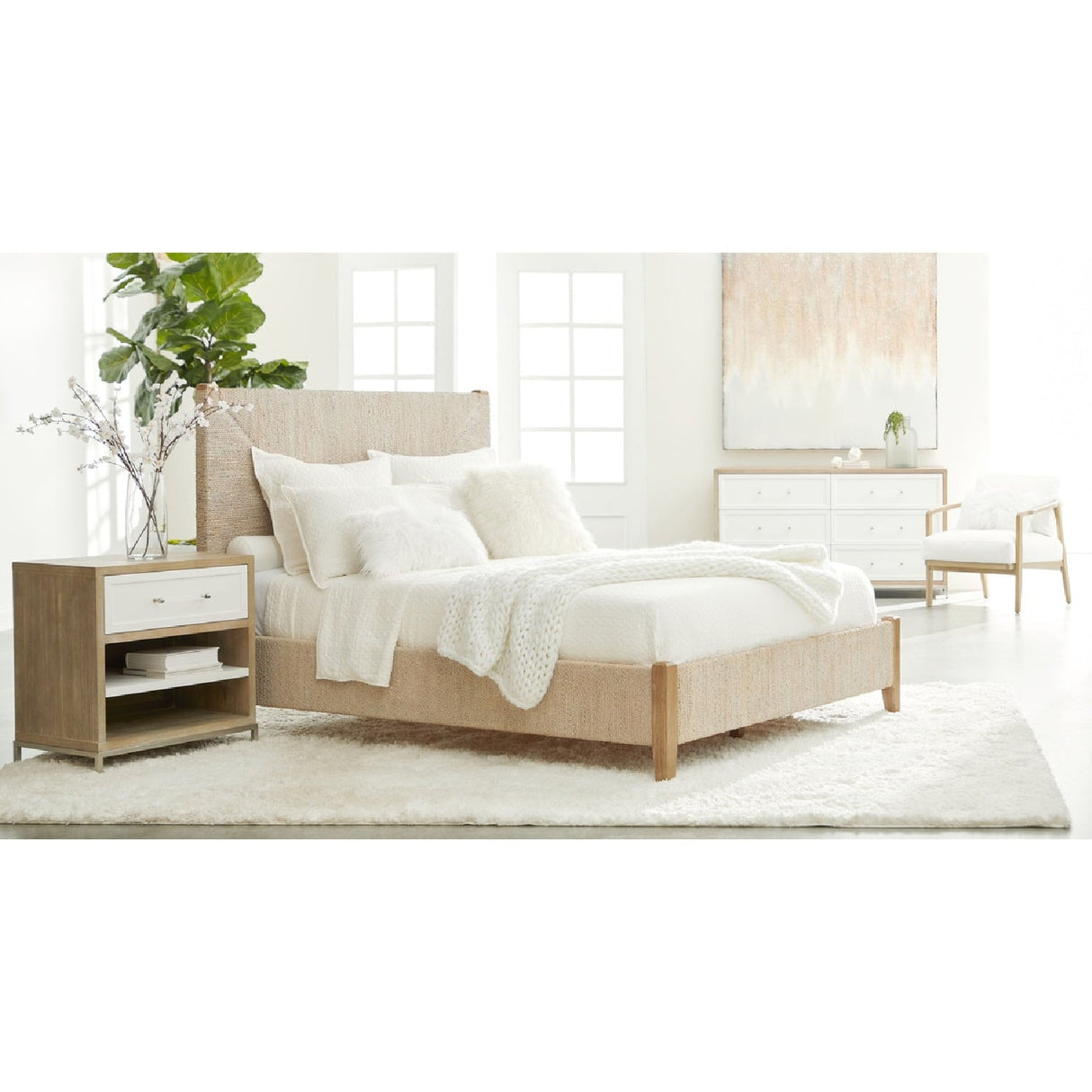 Whitewashed Abaca Rope Bed | Living Essentials Malay – alternate view 12