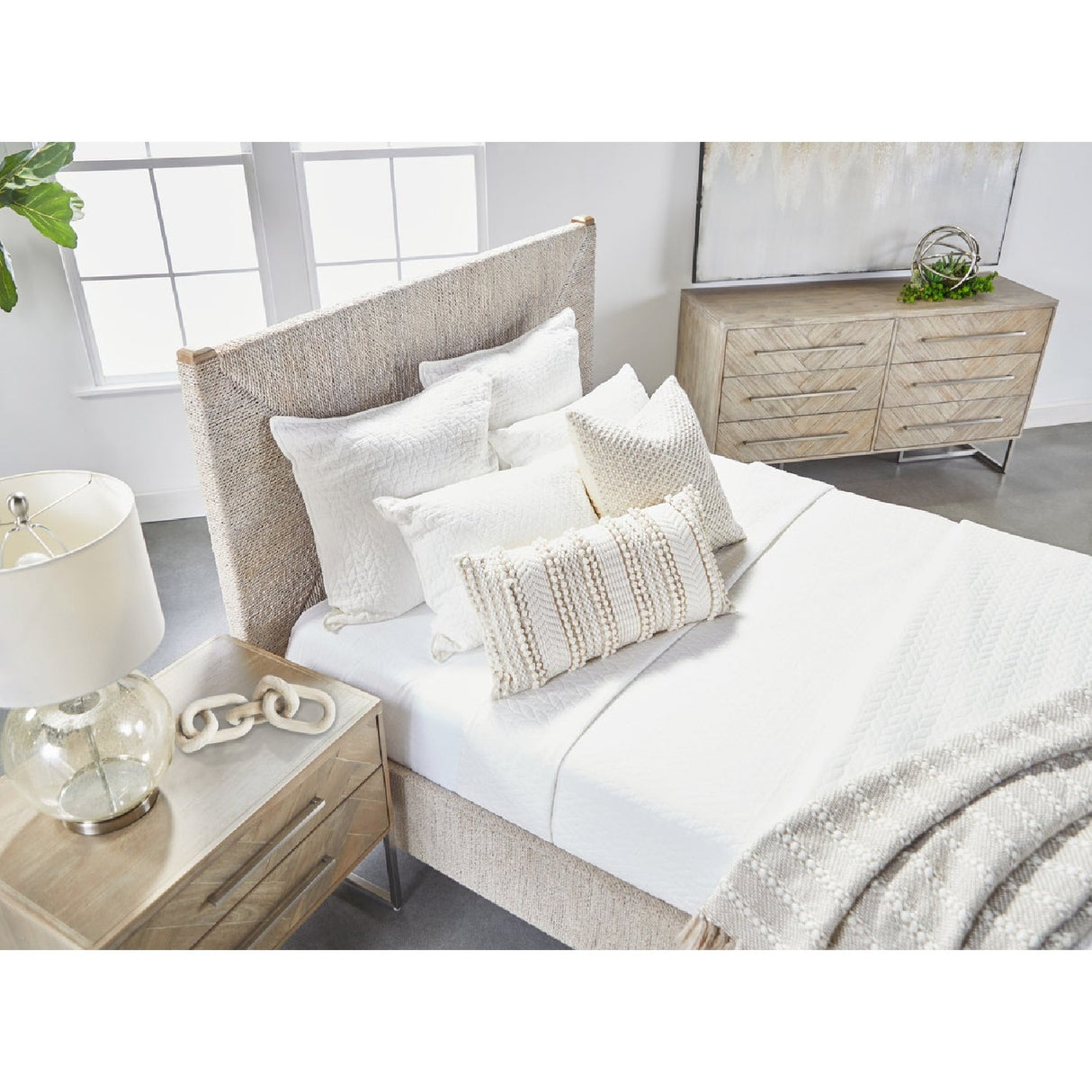 Whitewashed Abaca Rope Bed | Living Essentials Malay – alternate view 11