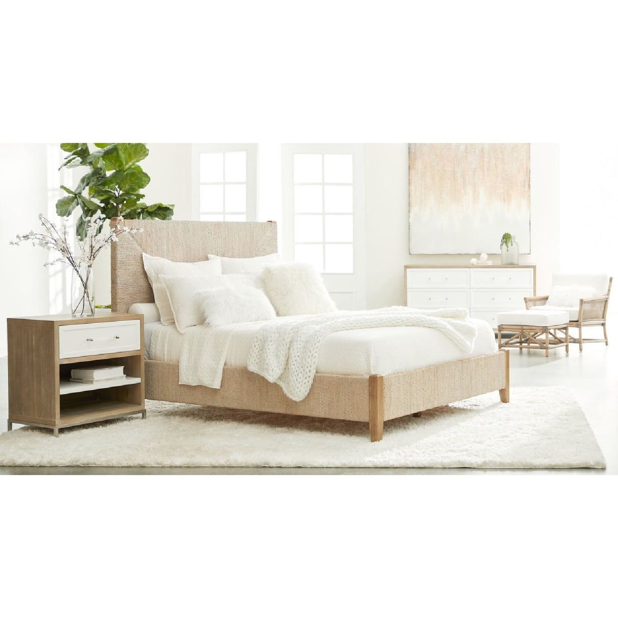 Whitewashed Abaca Rope Bed | Living Essentials Malay – alternate view 10