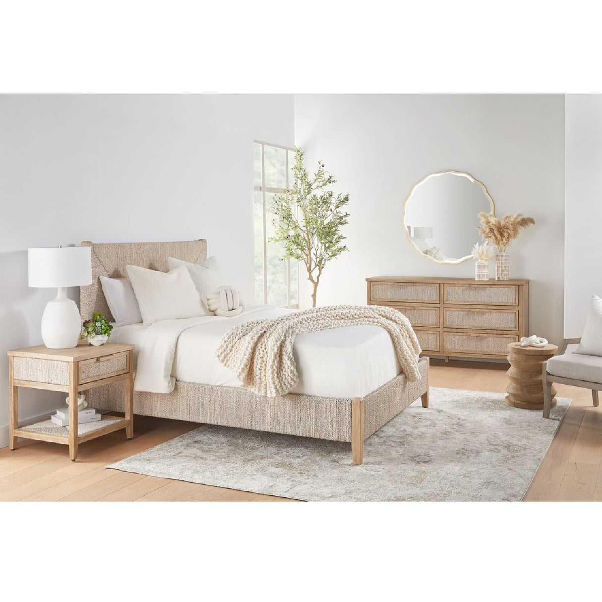 Whitewashed Abaca Rope Bed | Living Essentials Malay – alternate view 9