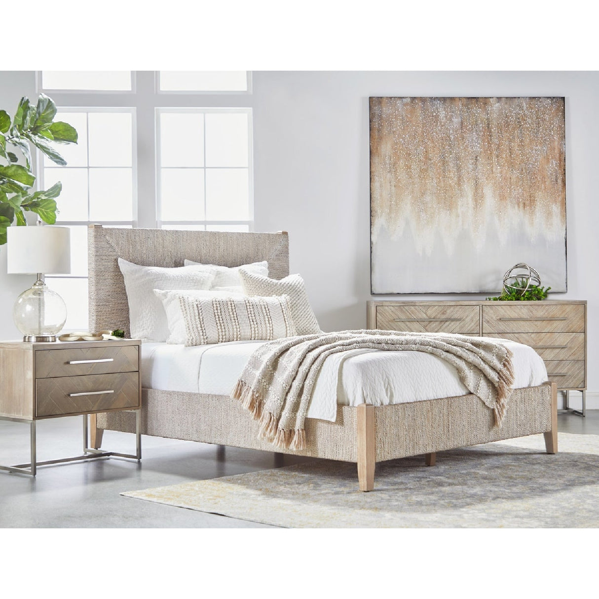 Whitewashed Abaca Rope Bed | Living Essentials Malay – alternate view 8