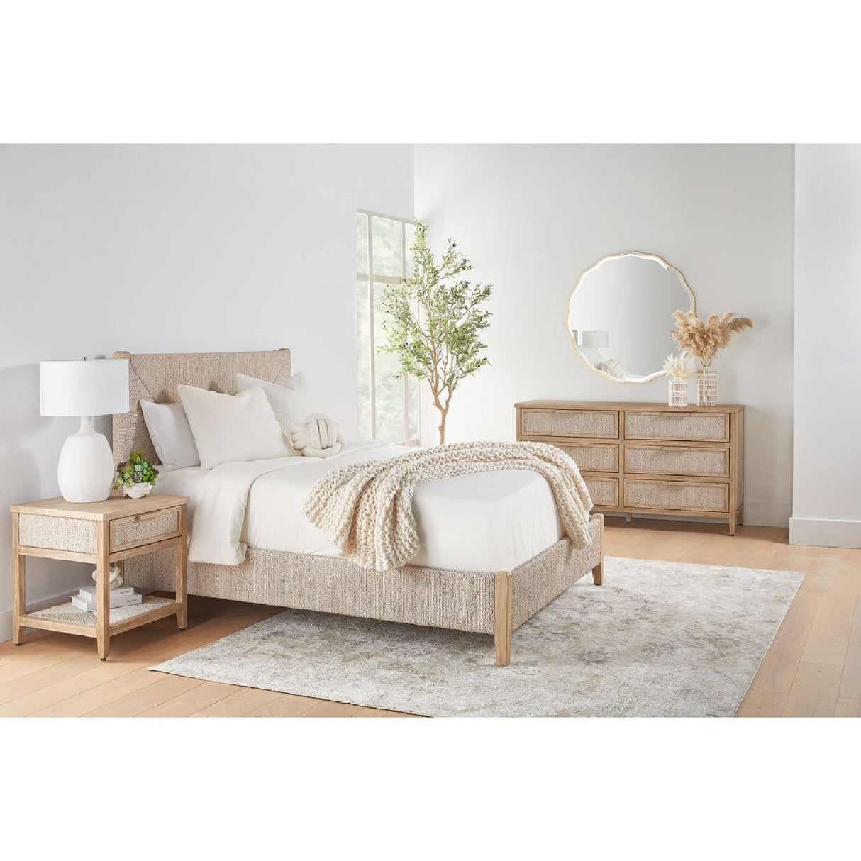 Whitewashed Abaca Rope Bed | Living Essentials Malay – alternate view 7