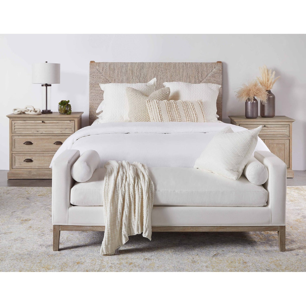 Whitewashed Abaca Rope Bed | Living Essentials Malay – alternate view 5