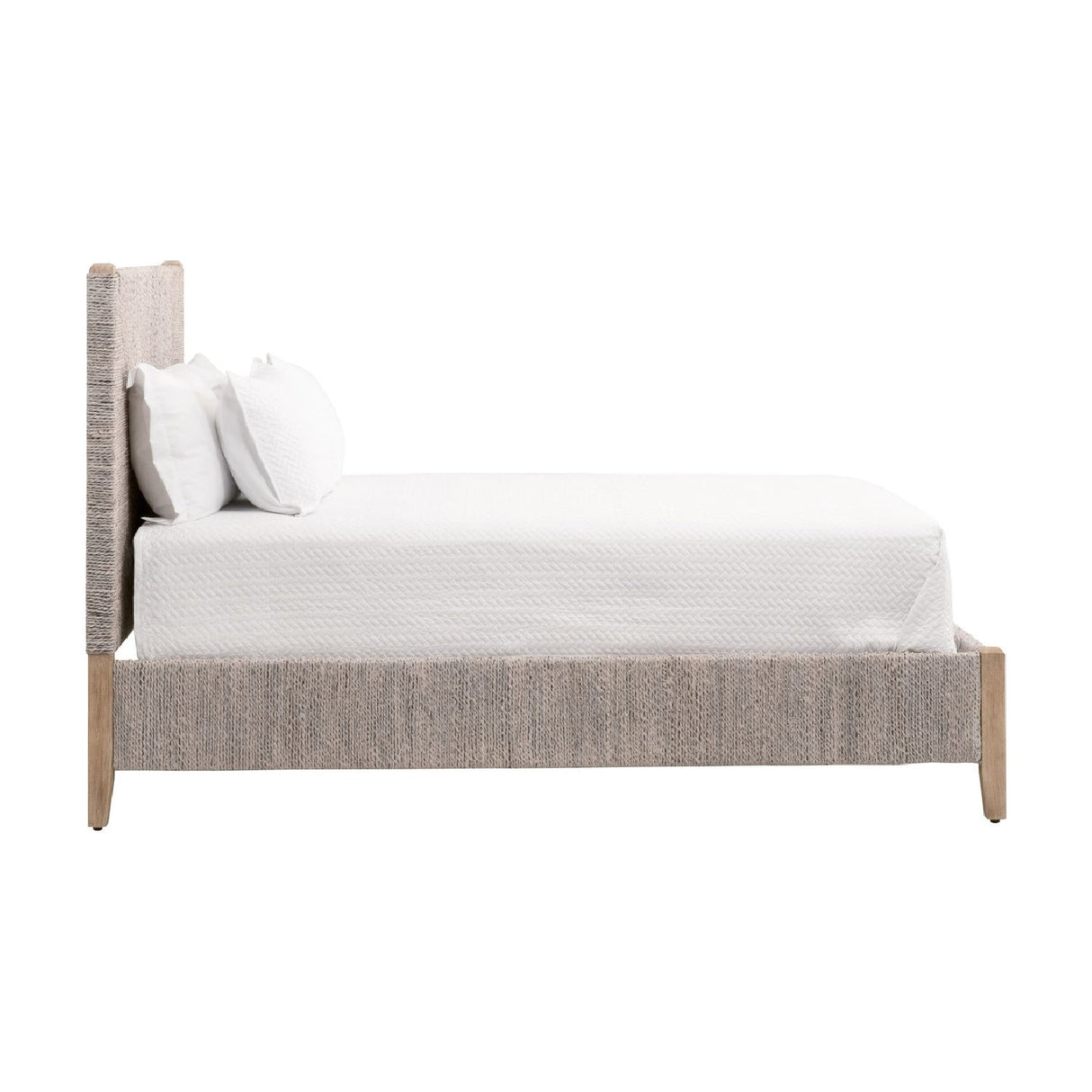 Whitewashed Abaca Rope Bed | Living Essentials Malay – rear view