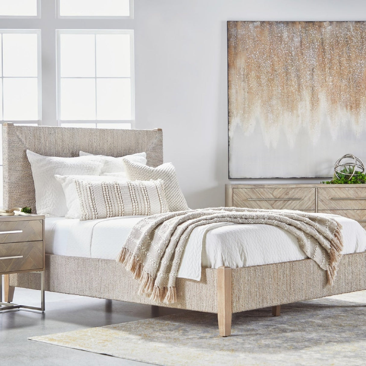 Modern European furniture - Abaca Rope California King Bed - www.oroa.com