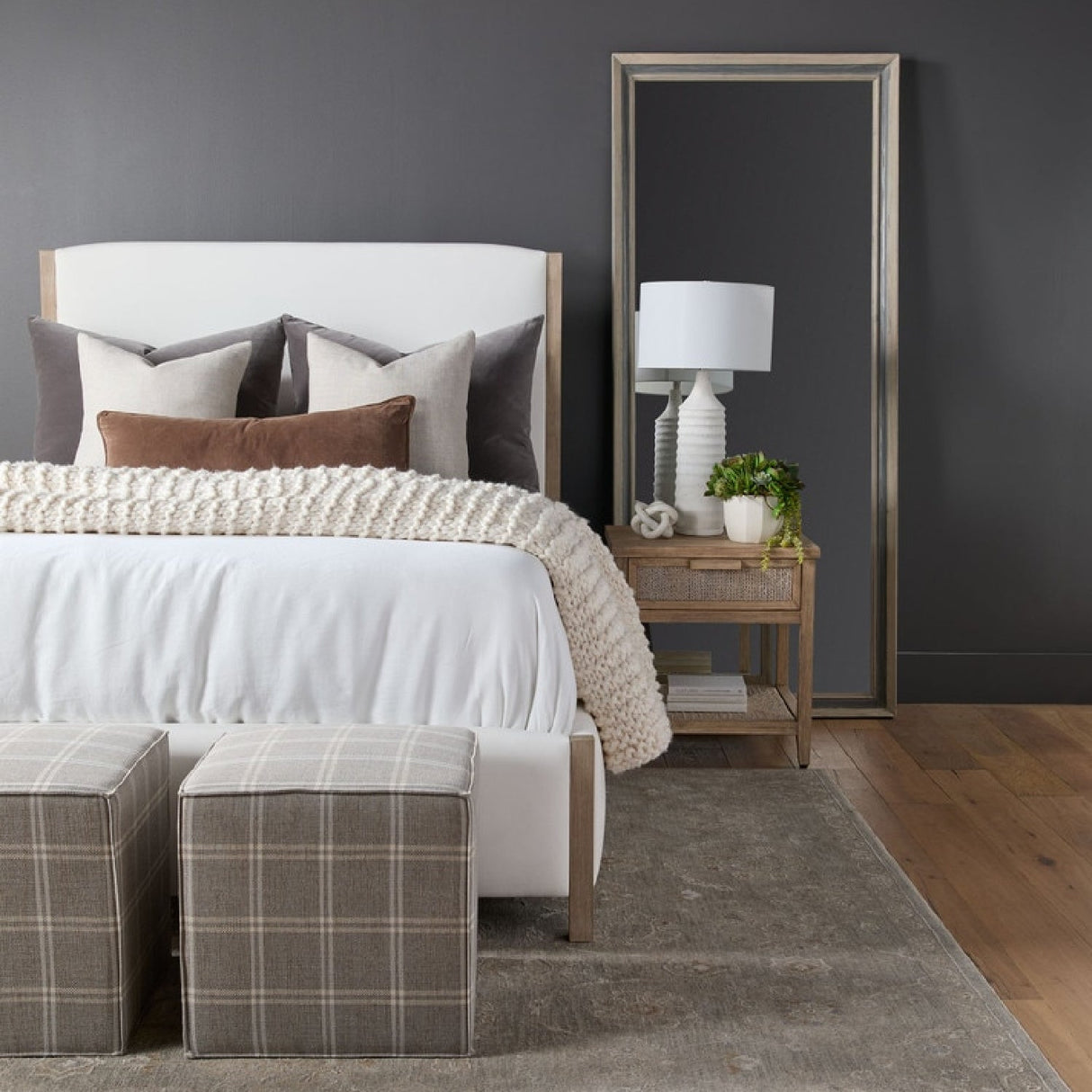 Modern European furniture - Gray Mahogany 1-Drawer Nightstand - www.oroa.com