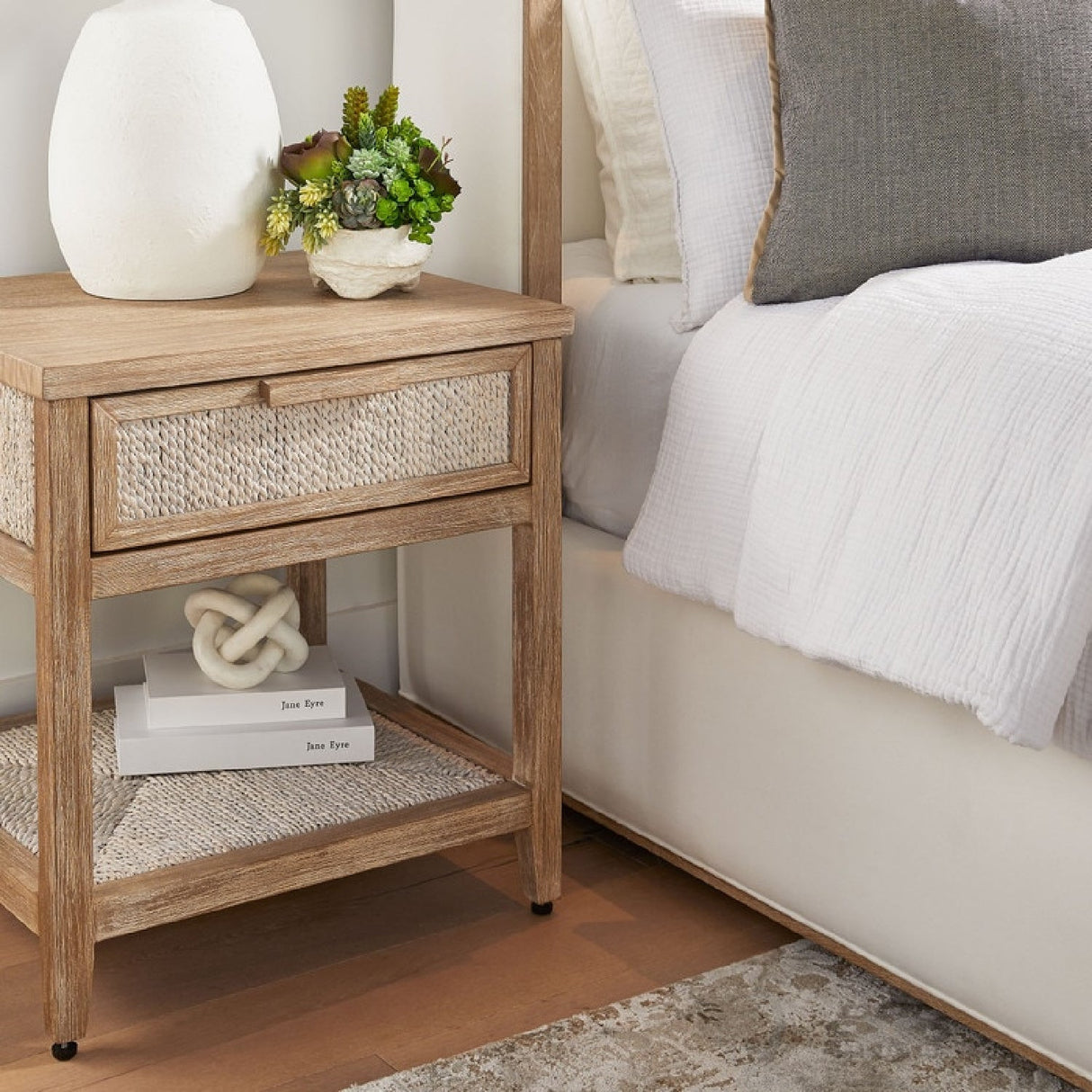Modern European furniture - Gray Mahogany 1-Drawer Nightstand - www.oroa.com
