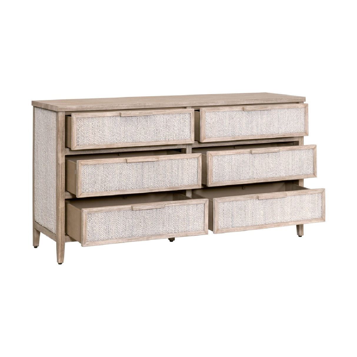 Gray Mahogany 6-Drawer Double Dresser | Oroa.com
