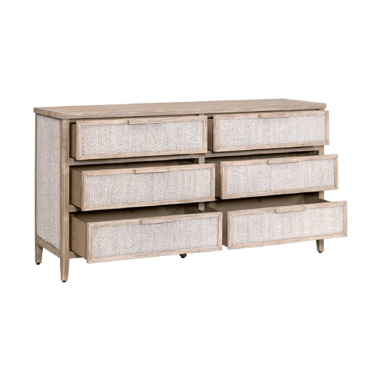 Modern European furniture - Gray Mahogany 6-Drawer Double Dresser - www.oroa.com