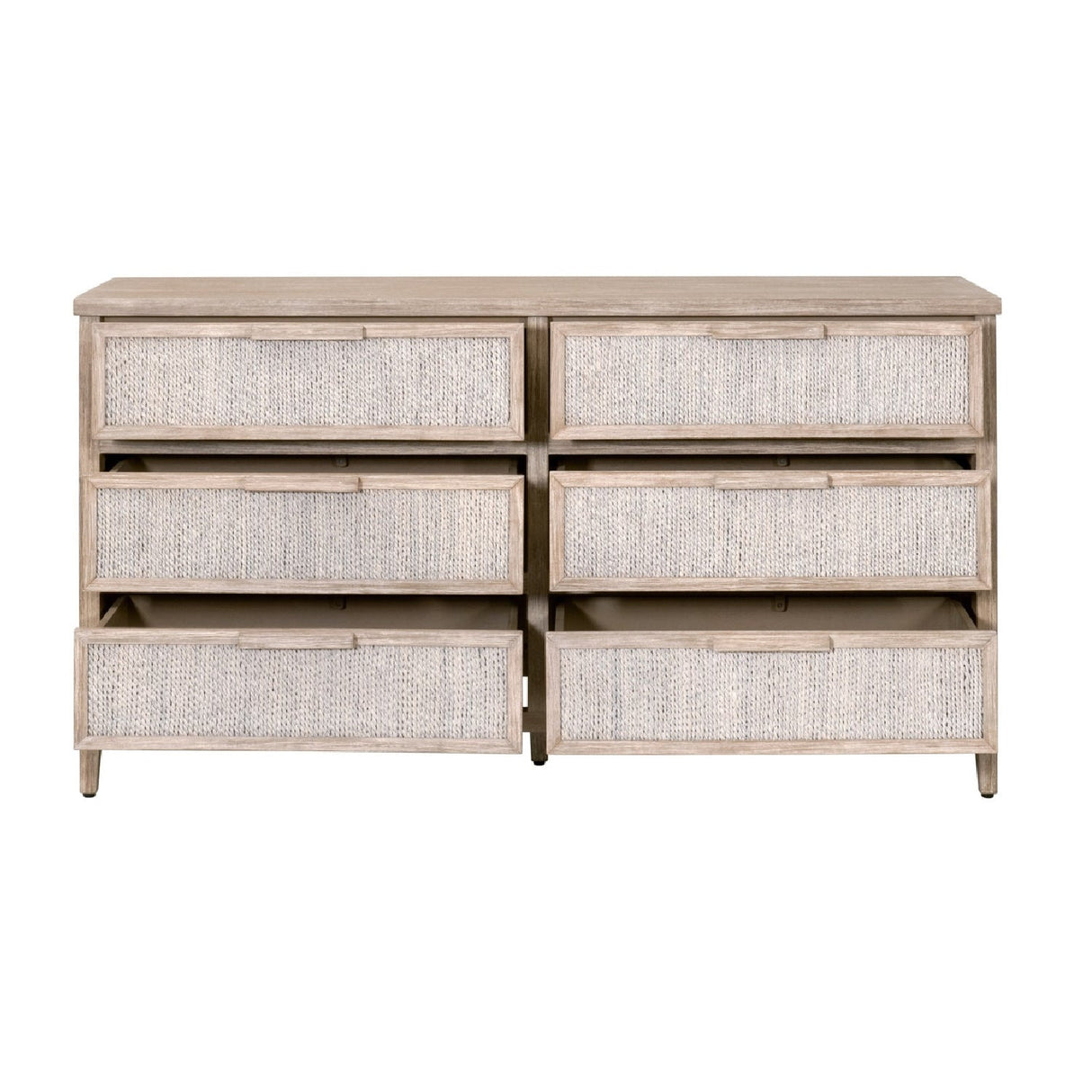 Modern European furniture - Gray Mahogany 6-Drawer Double Dresser - www.oroa.com