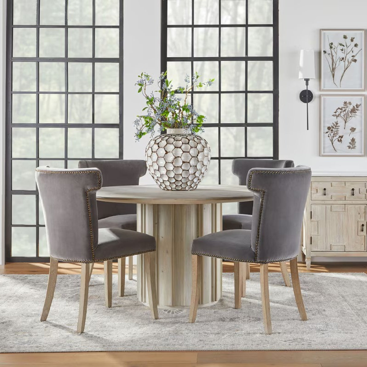 Velvet Dining Chair | Living Essentials Celina – angled view