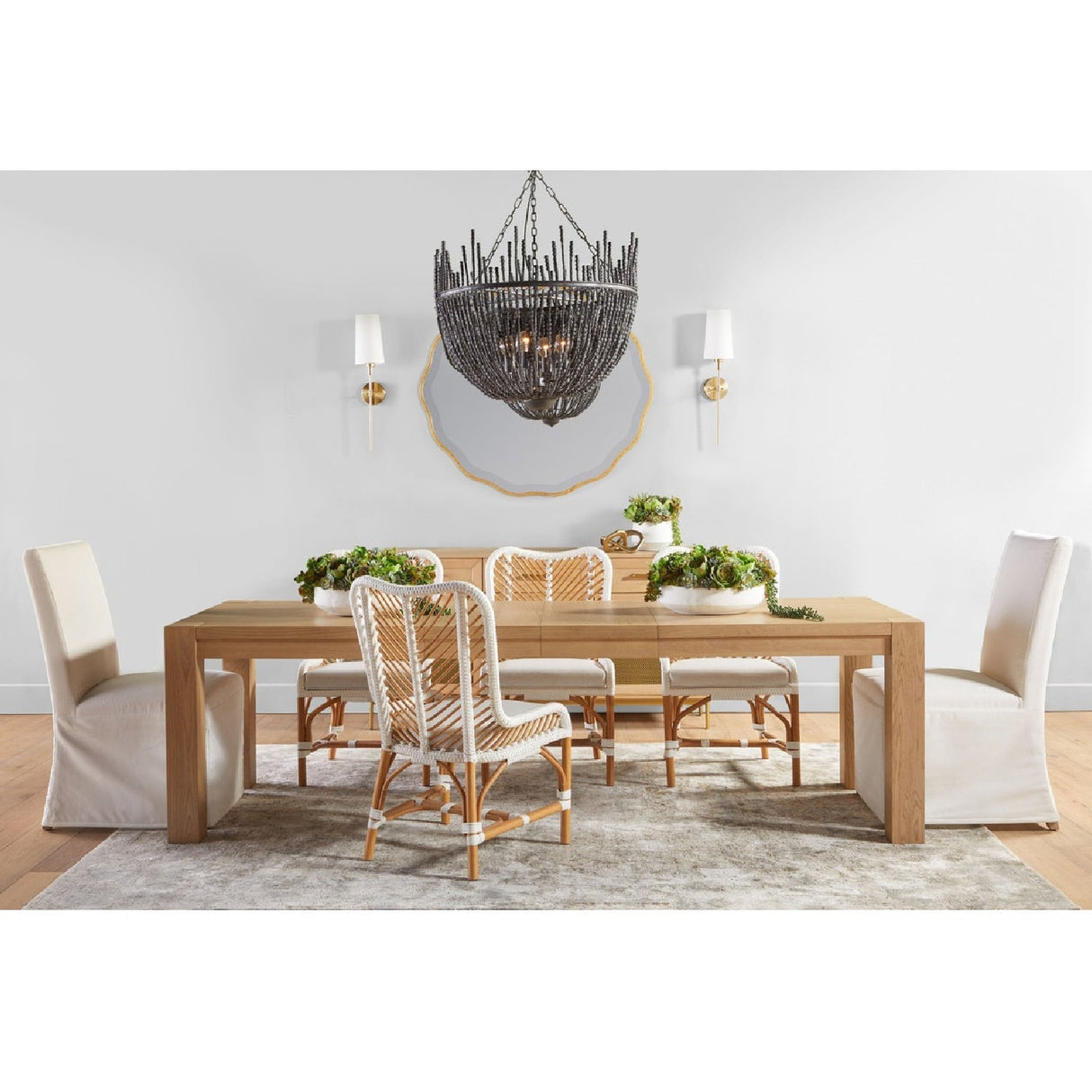 Modern European furniture - White Dining Chair Slipcovers (2) - www.oroa.com