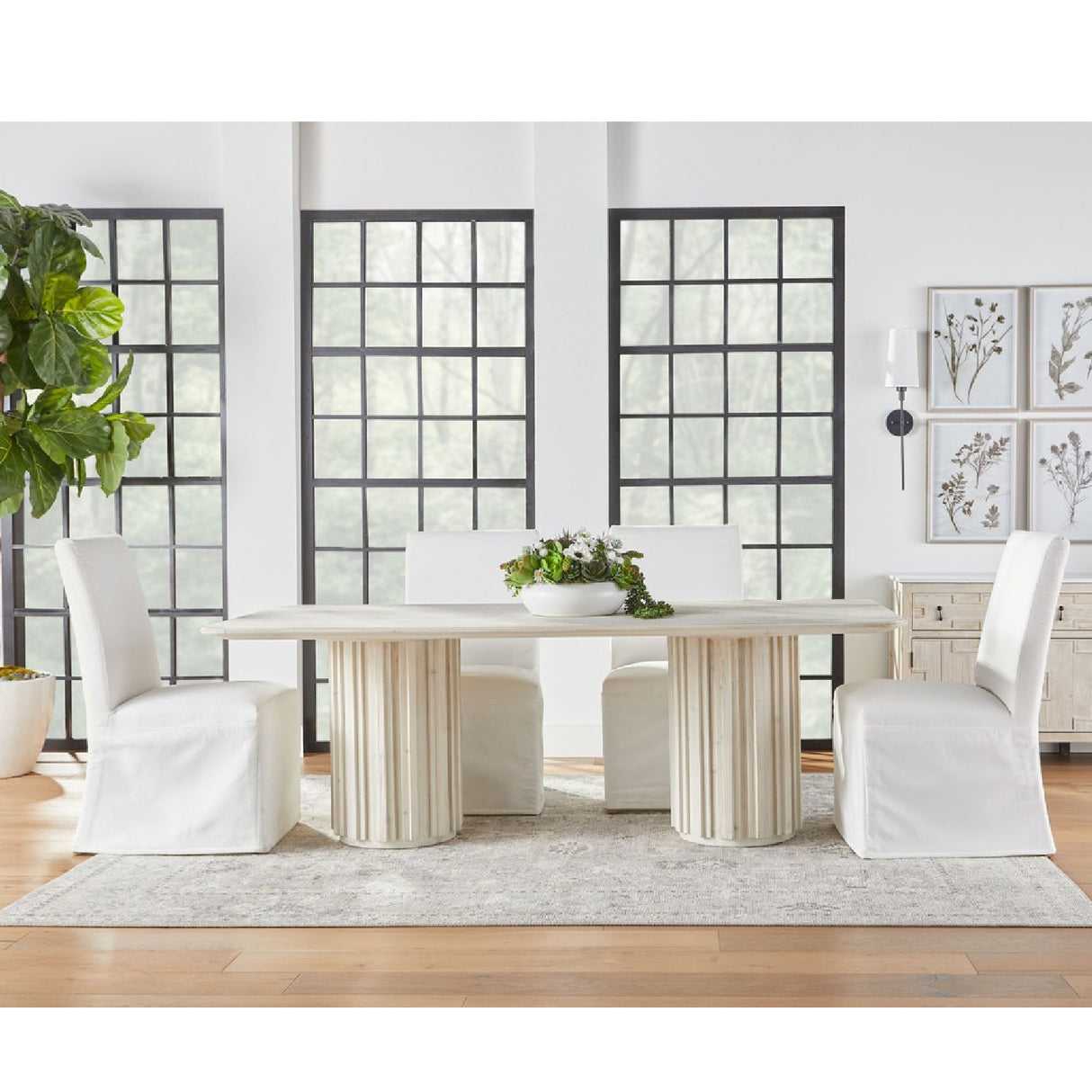 Modern European furniture - White Dining Chair Slipcovers (2) - www.oroa.com