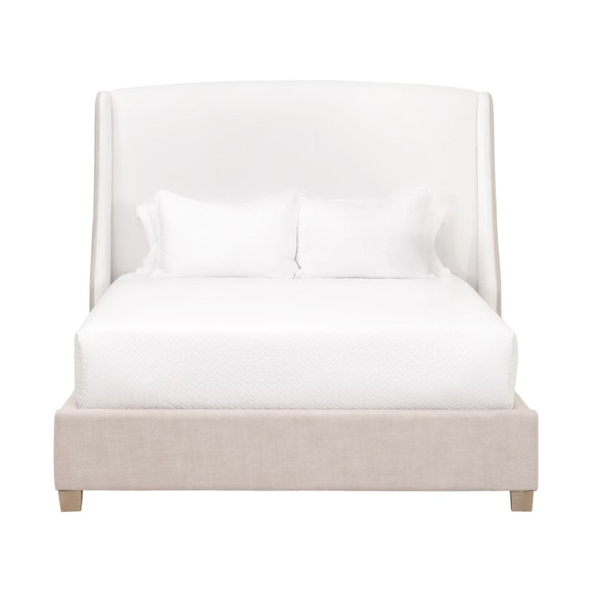 Beige Fabric Bed | Living Essentials Sloan – front view
