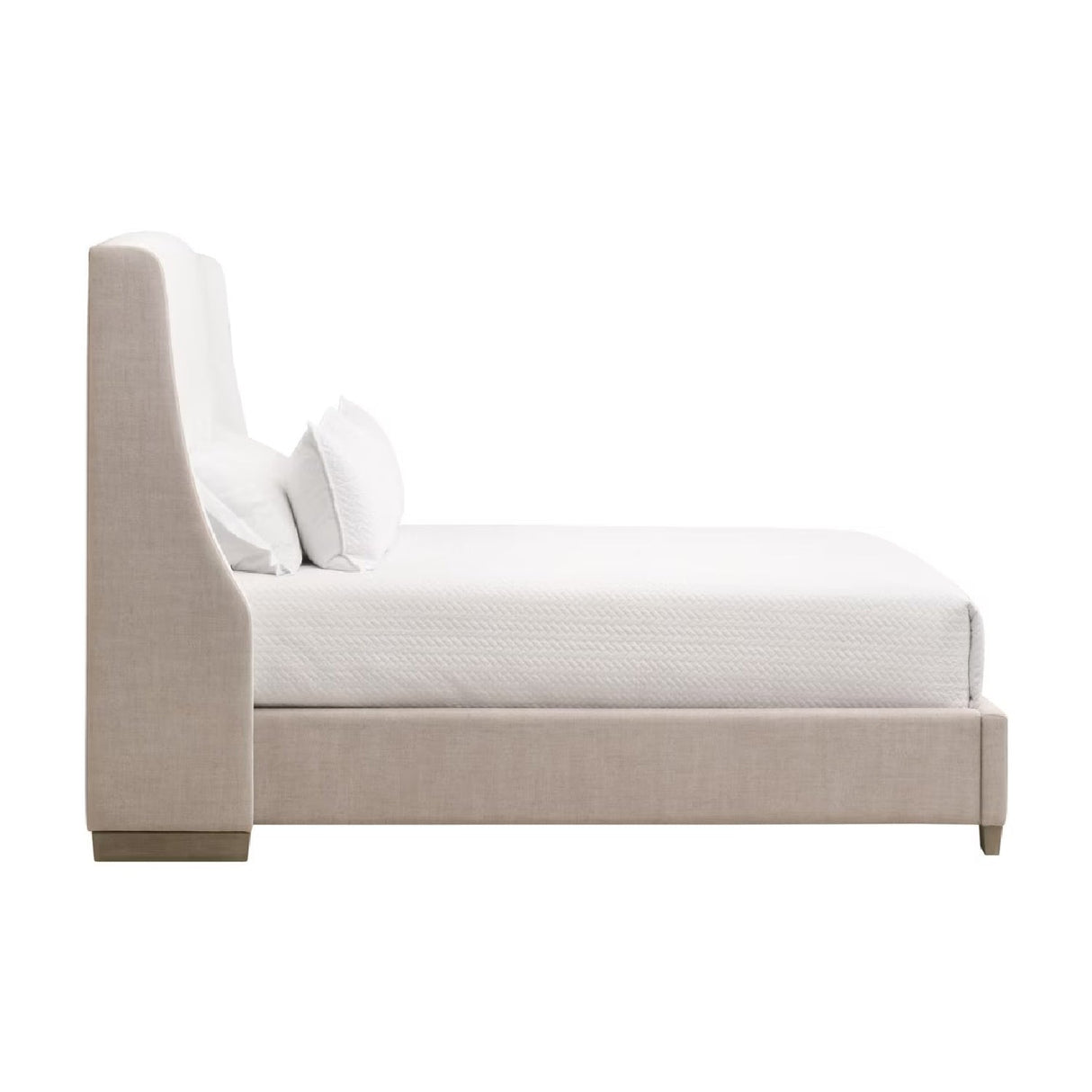 Beige Fabric Bed | Living Essentials Sloan – rear view