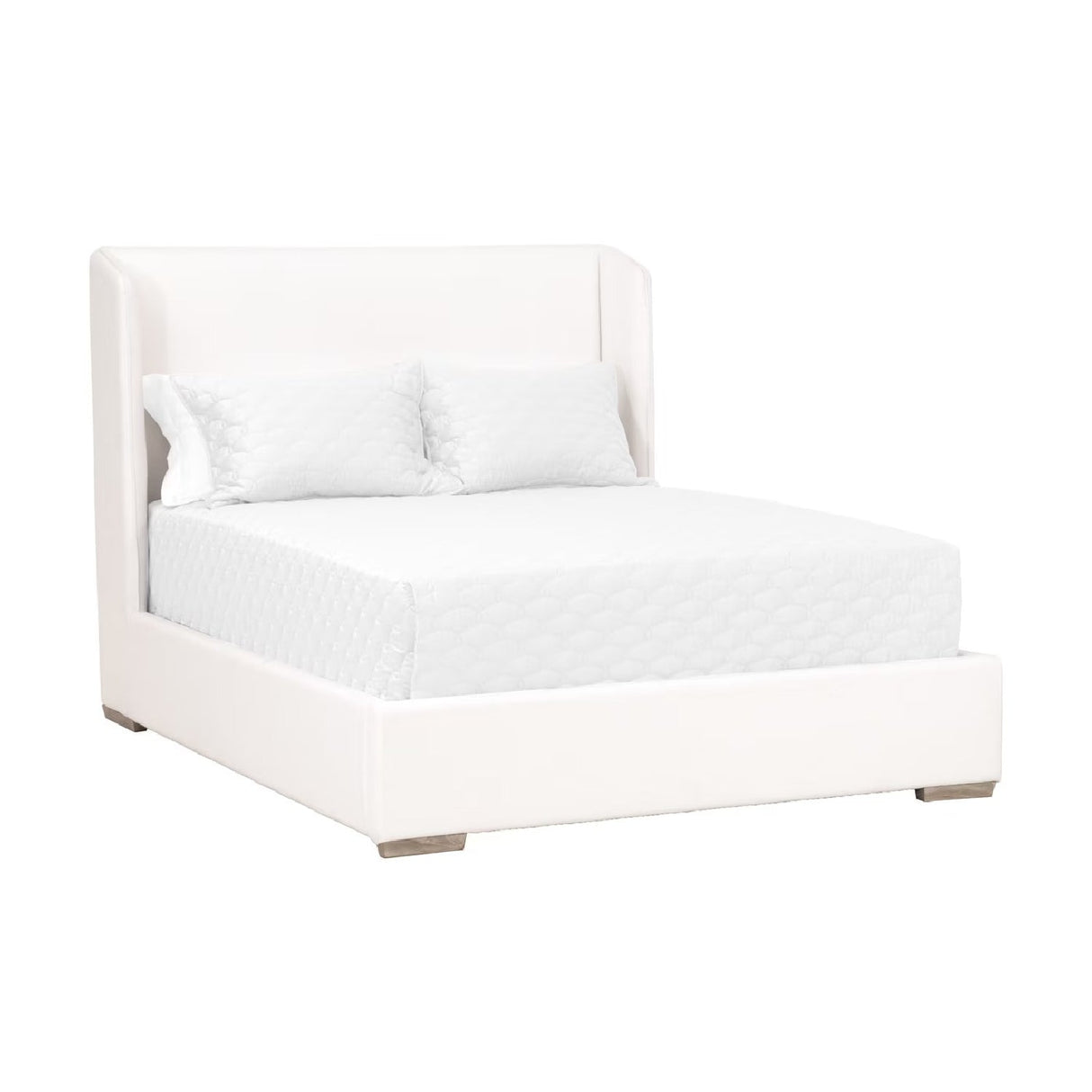 Modern European furniture - White Upholstered Queen Bed - www.oroa.com