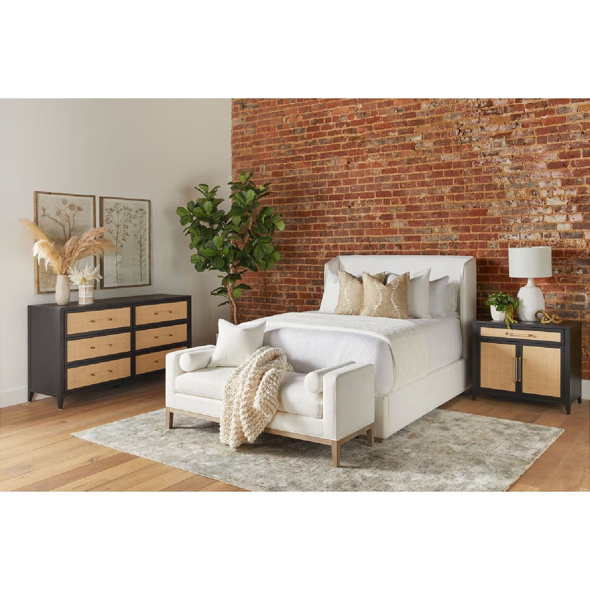Modern European furniture - White Upholstered California King Bed - www.oroa.com