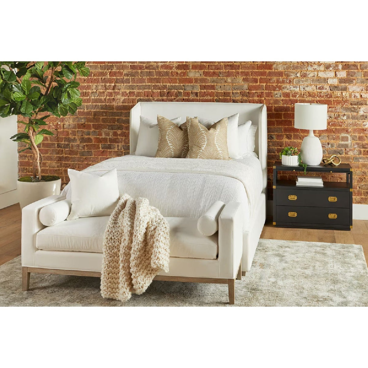 Modern European furniture - White Upholstered California King Bed - www.oroa.com