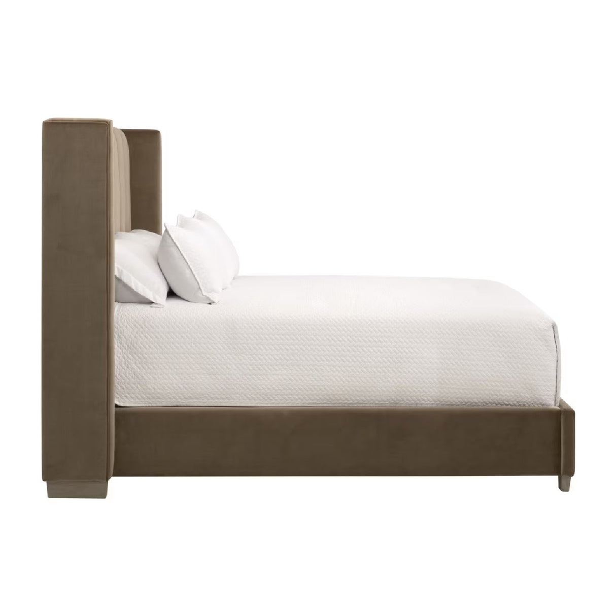 Modern European furniture - Velvet Channeled Queen Bed - www.oroa.com