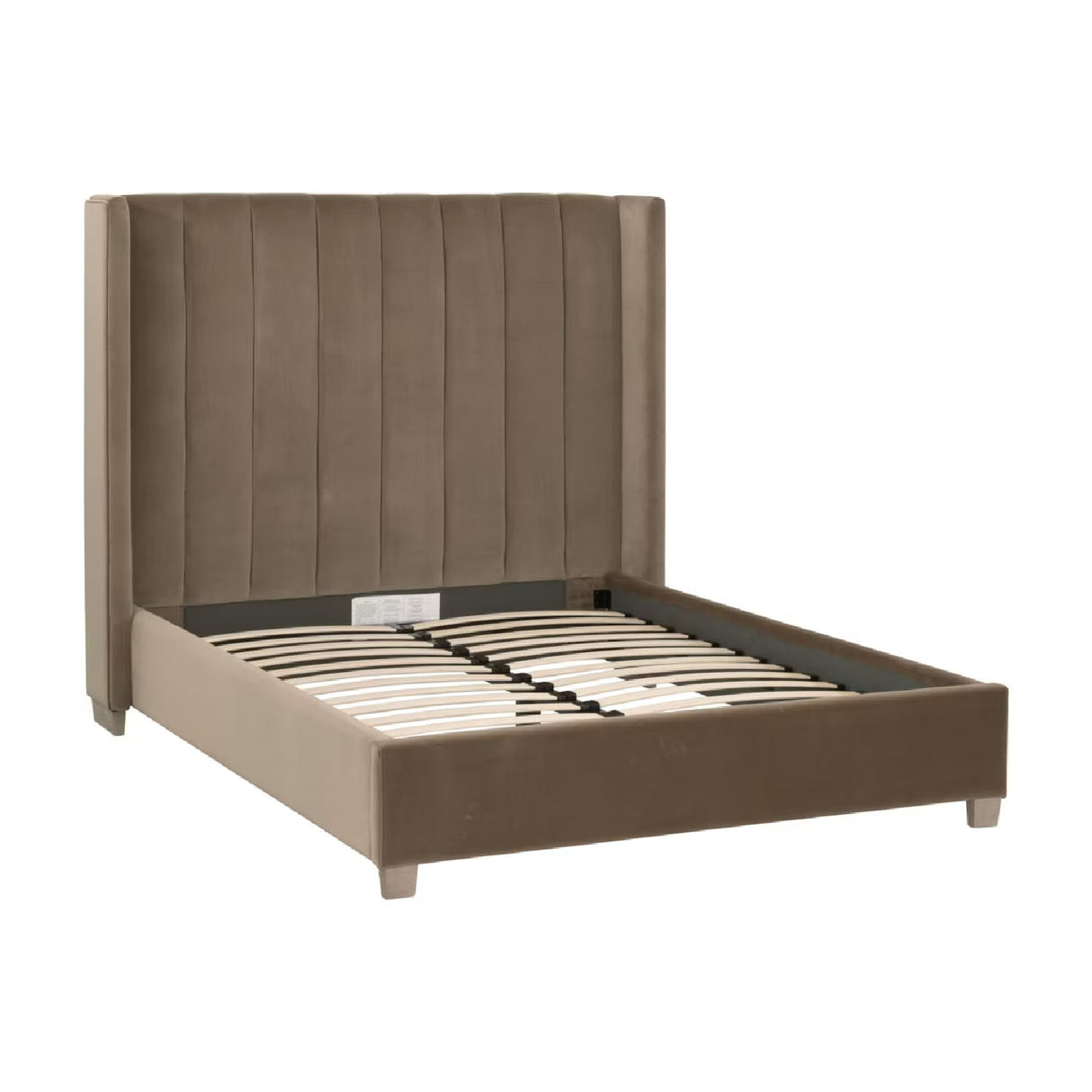 Modern European furniture - Velvet Channeled Queen Bed - www.oroa.com