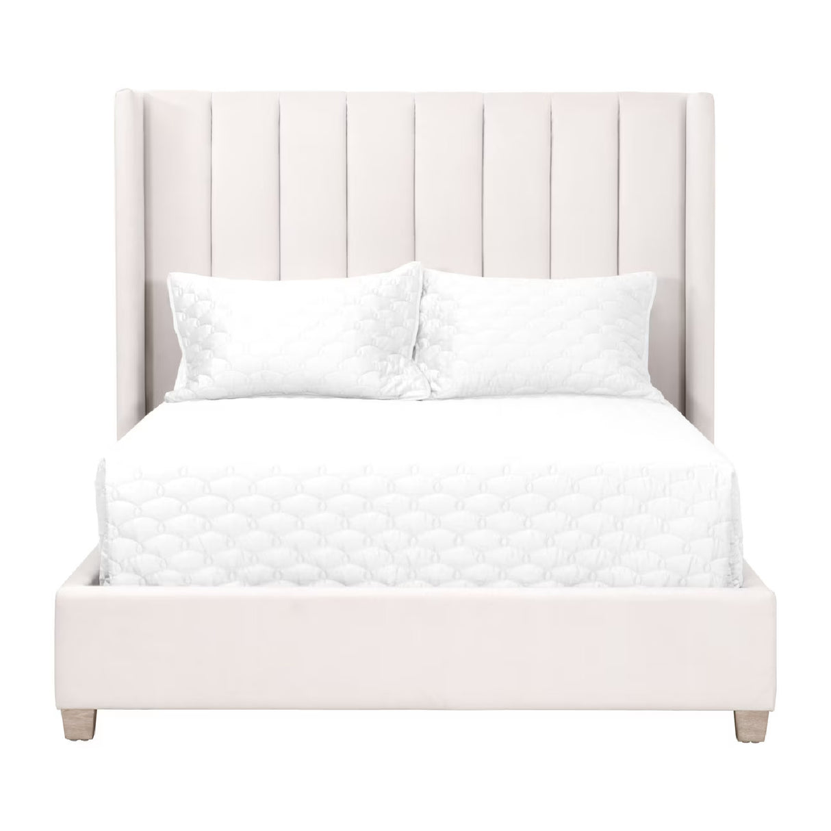 Modern European furniture - Velvet Channeled Queen Bed - www.oroa.com