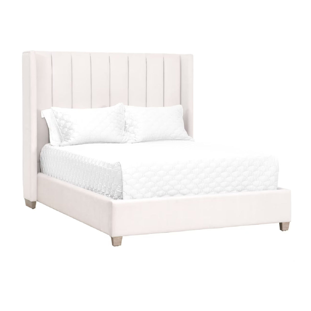 Modern European furniture - Velvet Channeled Queen Bed - www.oroa.com