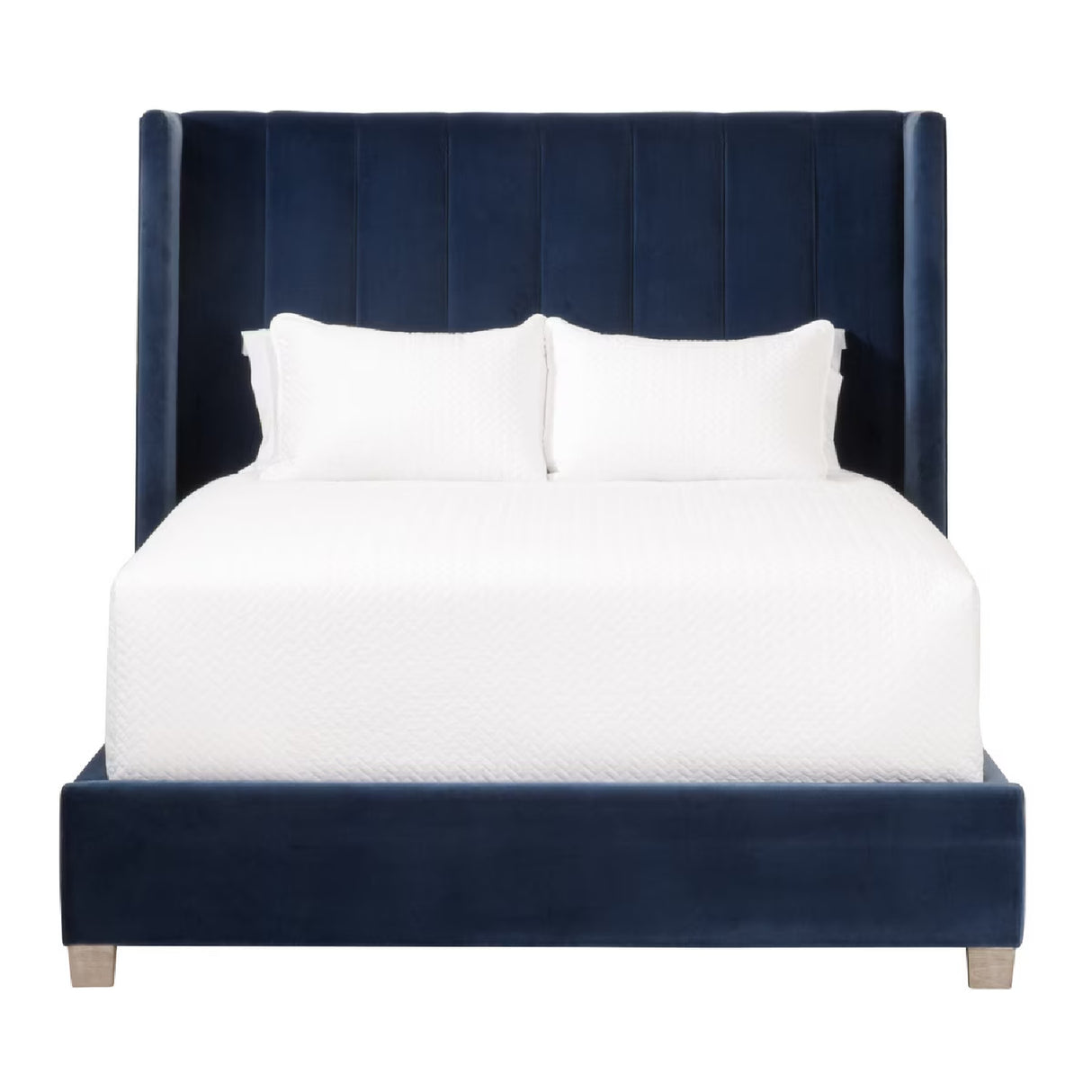 Modern European furniture - Velvet Channeled Queen Bed - www.oroa.com