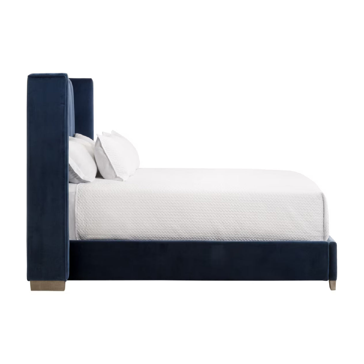 Modern European furniture - Velvet Channeled Queen Bed - www.oroa.com