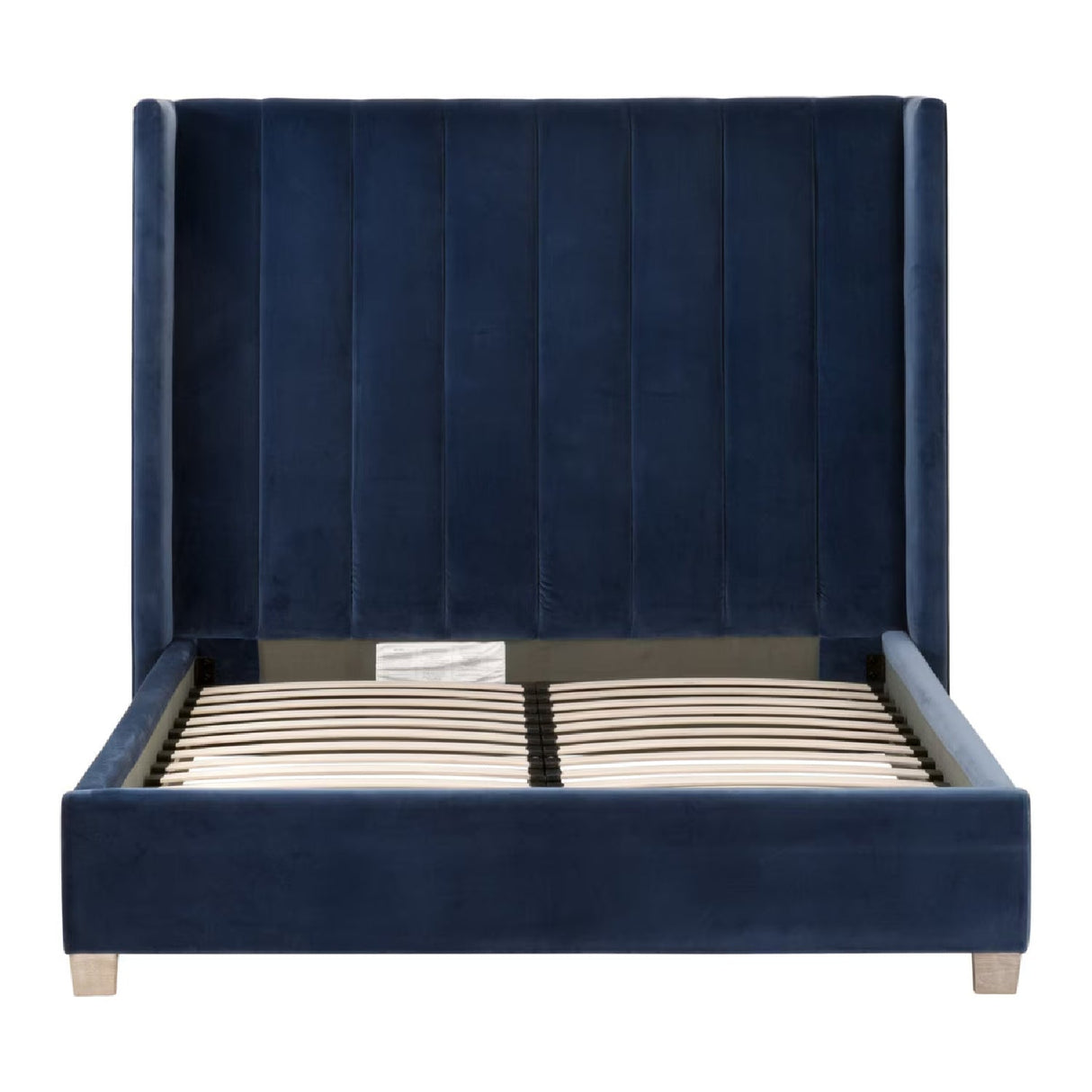 Modern European furniture - Velvet Channeled Queen Bed - www.oroa.com