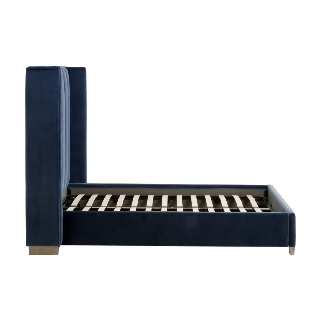 Modern European furniture - Velvet Channeled Queen Bed - www.oroa.com