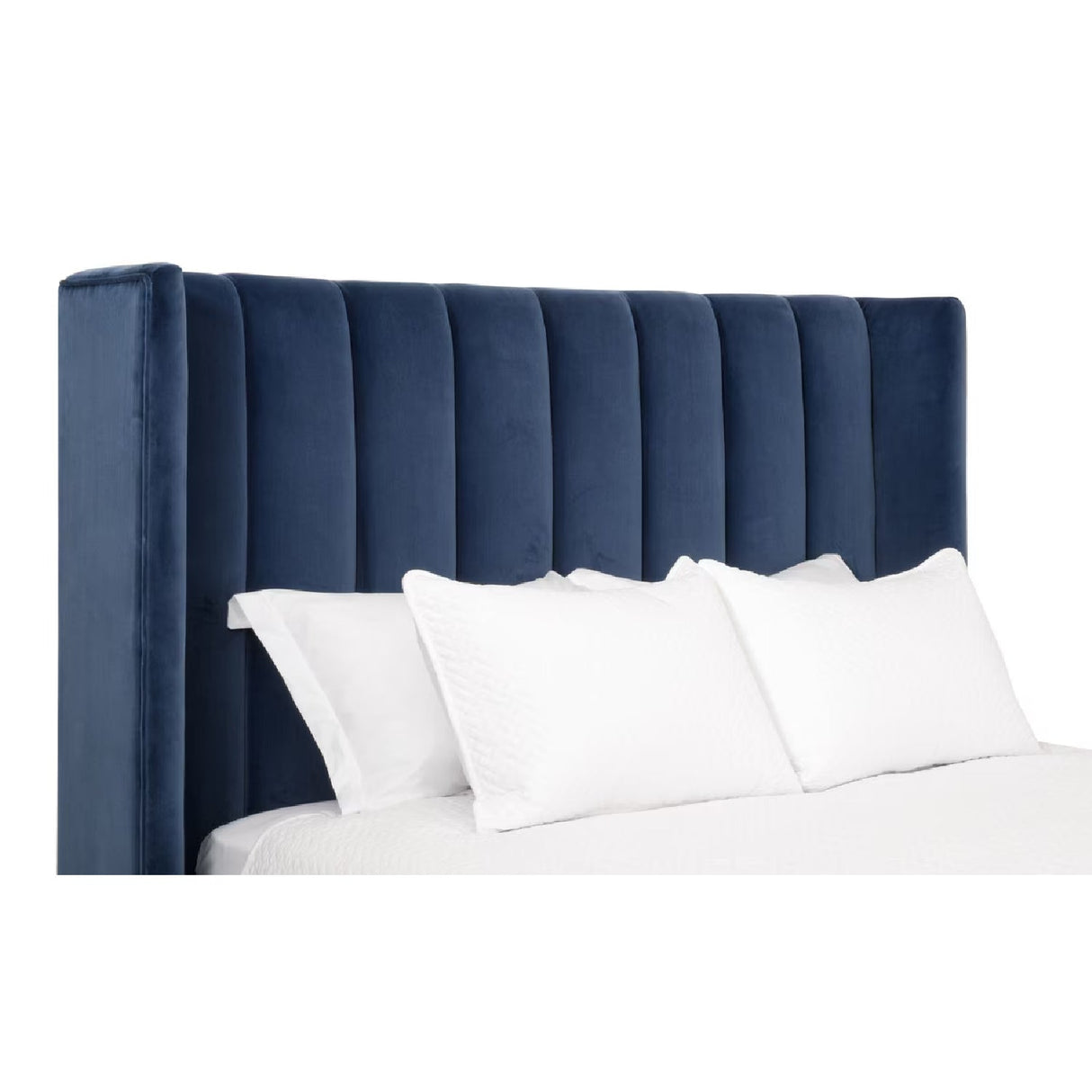 Modern European furniture - Velvet Channeled Queen Bed - www.oroa.com