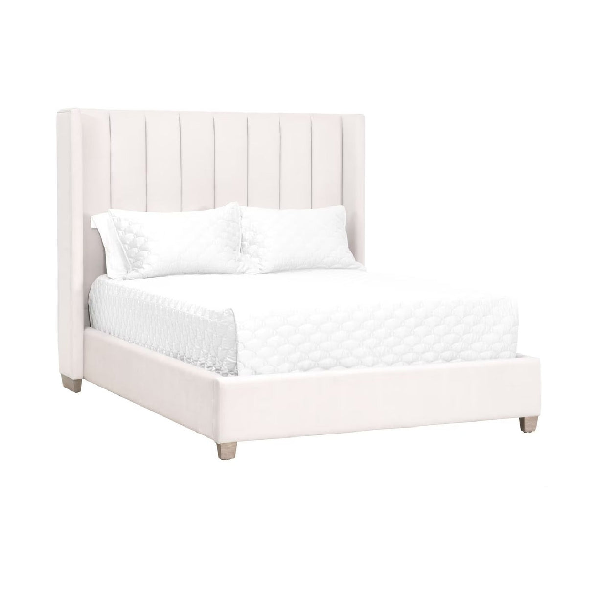 Modern European furniture - Cream Velvet California King Bed - www.oroa.com