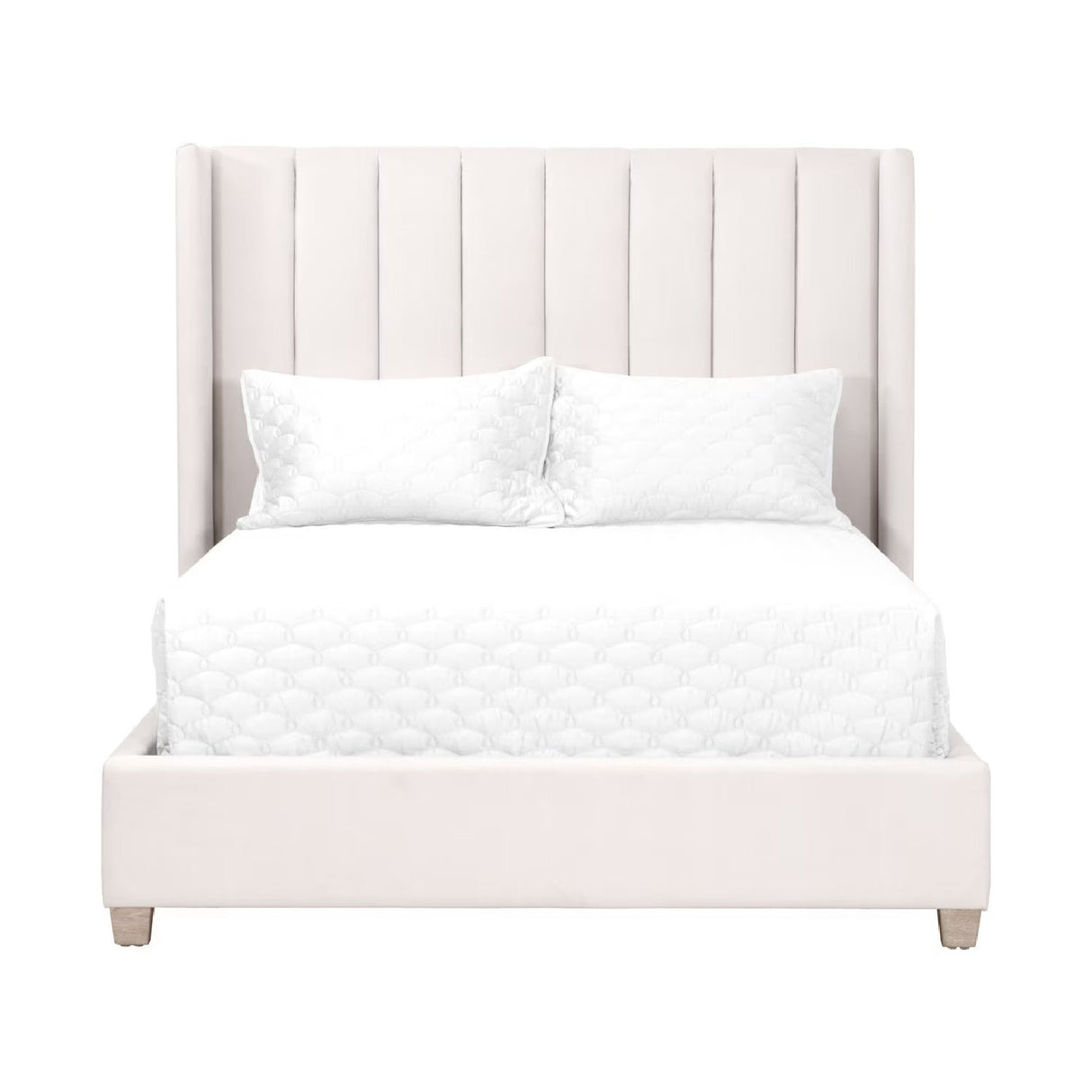 Modern European furniture - Cream Velvet California King Bed - www.oroa.com