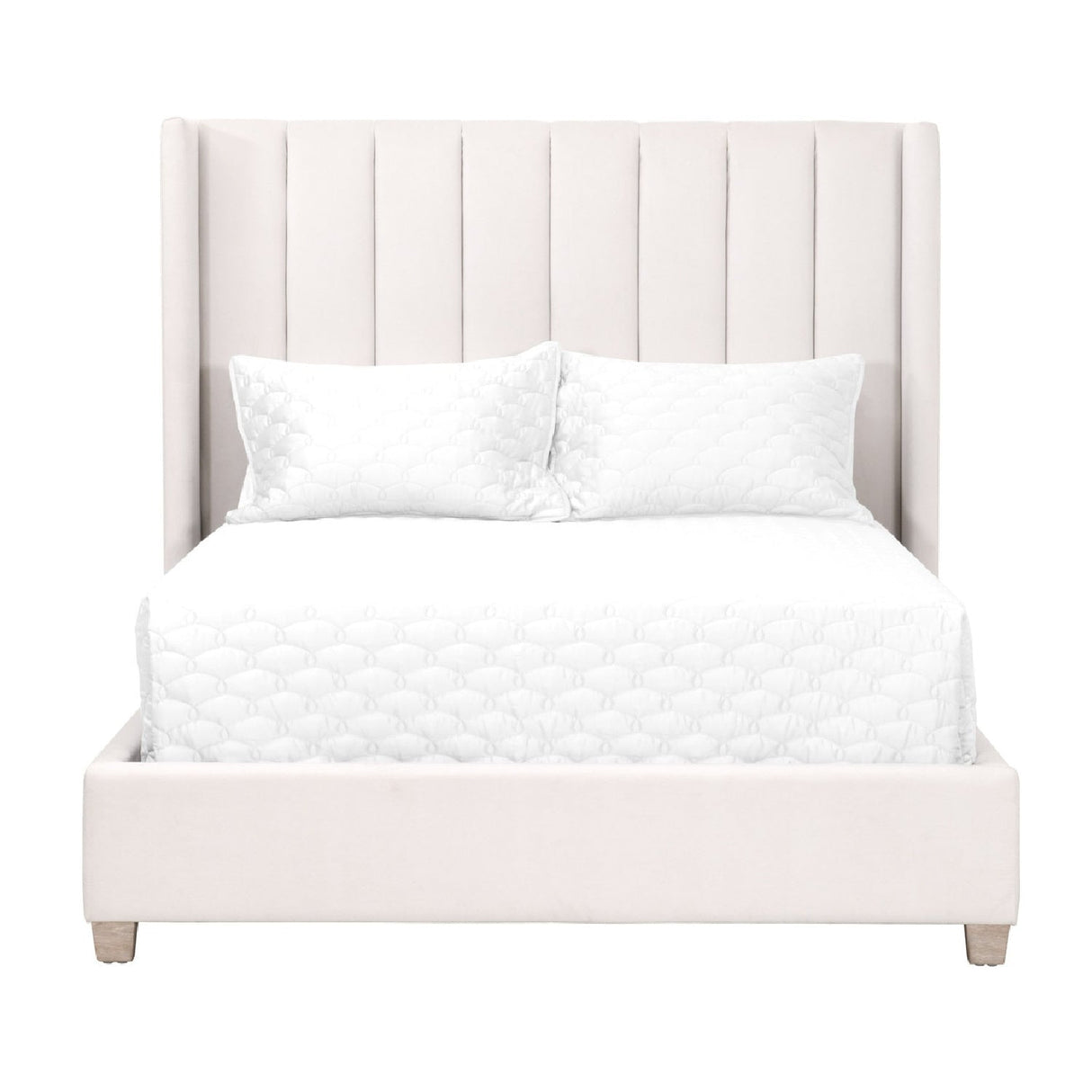 Channeled Velvet King Bed | Living Essentials Chandler – front view