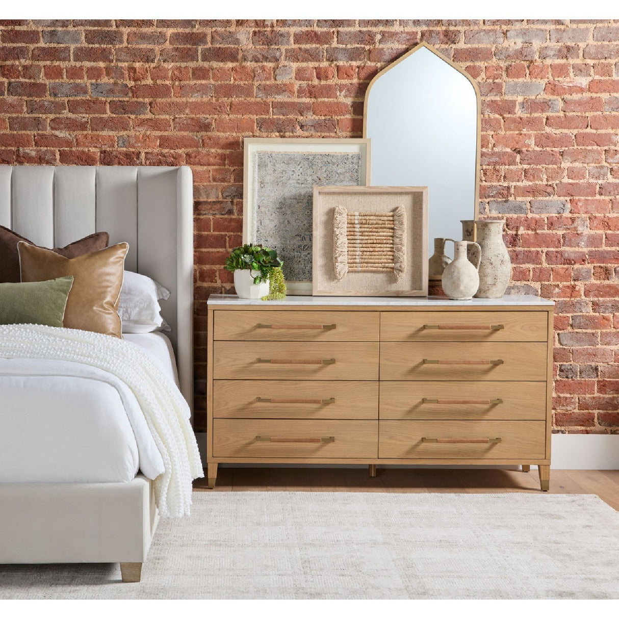 Channeled Velvet King Bed | Living Essentials Chandler – alternate view 13
