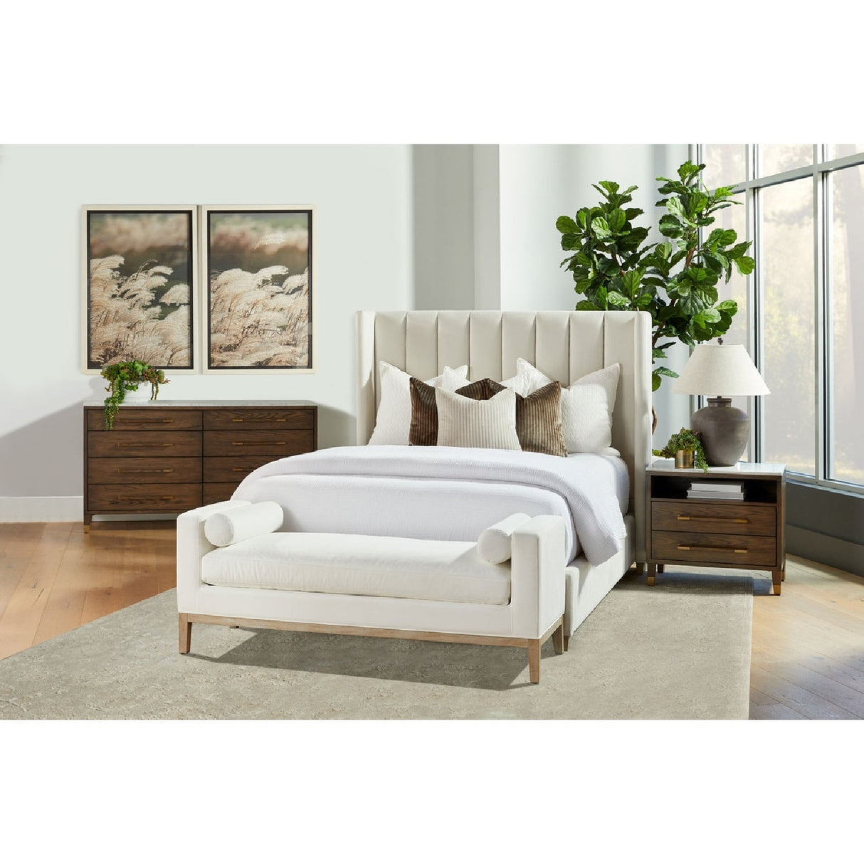 Channeled Velvet King Bed | Living Essentials Chandler – alternate view 18
