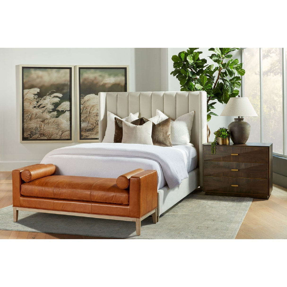 Channeled Velvet King Bed | Living Essentials Chandler – alternate view 21