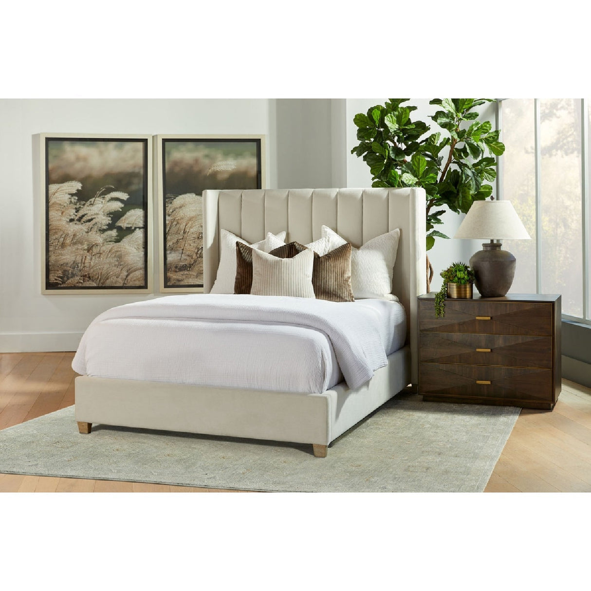 Channeled Velvet King Bed | Living Essentials Chandler – alternate view 22