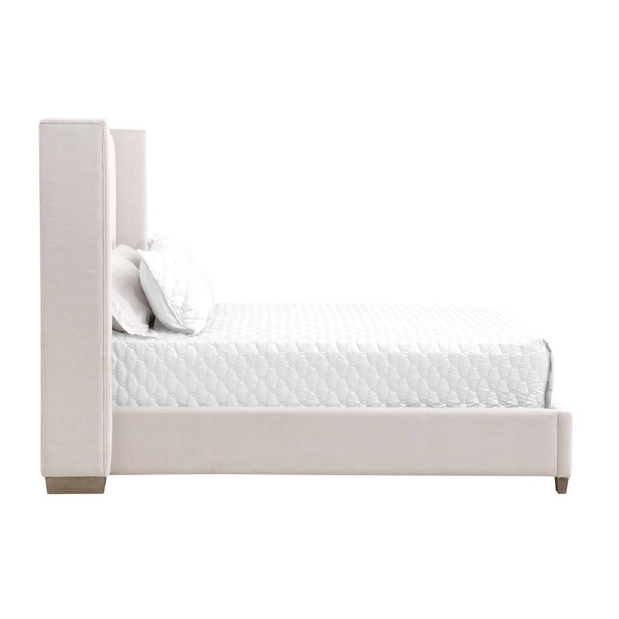 Channeled Velvet King Bed | Living Essentials Chandler – rear view