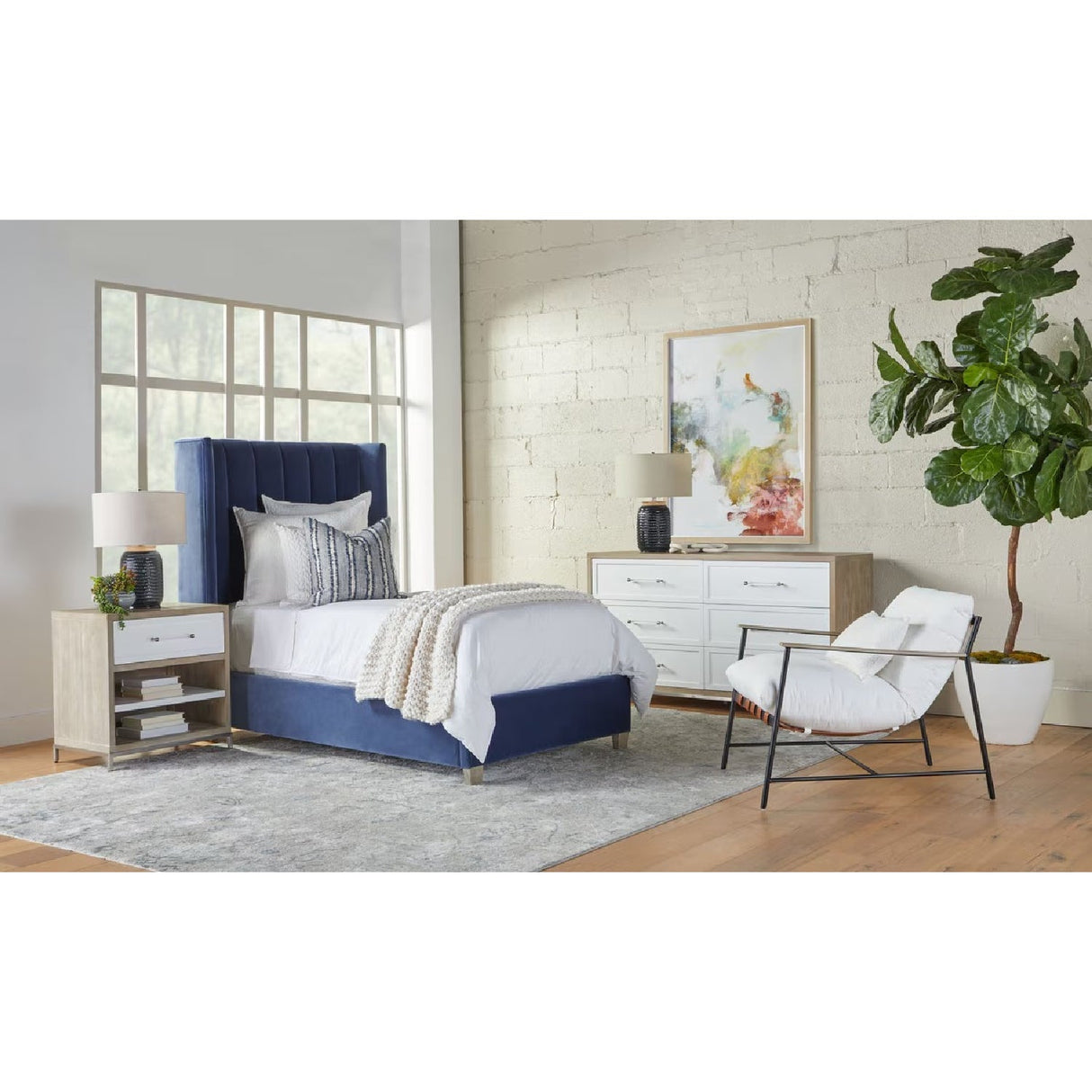 Modern European furniture - Blue Velvet Twin Bed - www.oroa.com